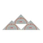 Sparpaket bestehend aus 3 Geo-Zeichendreiecke, 90°,45°,45°, Hypotenuse 80 cm 